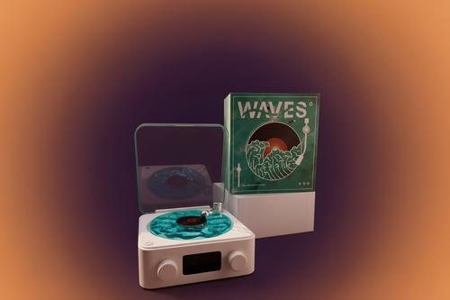 Parlante retro con diseño de tocadiscos - Música para tus oídos